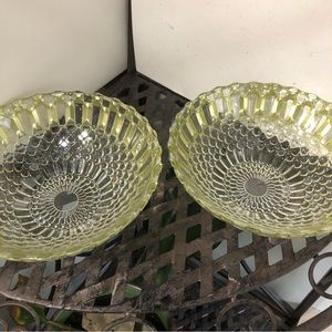 Gold/Green Candy Bowls 6.75” diameter